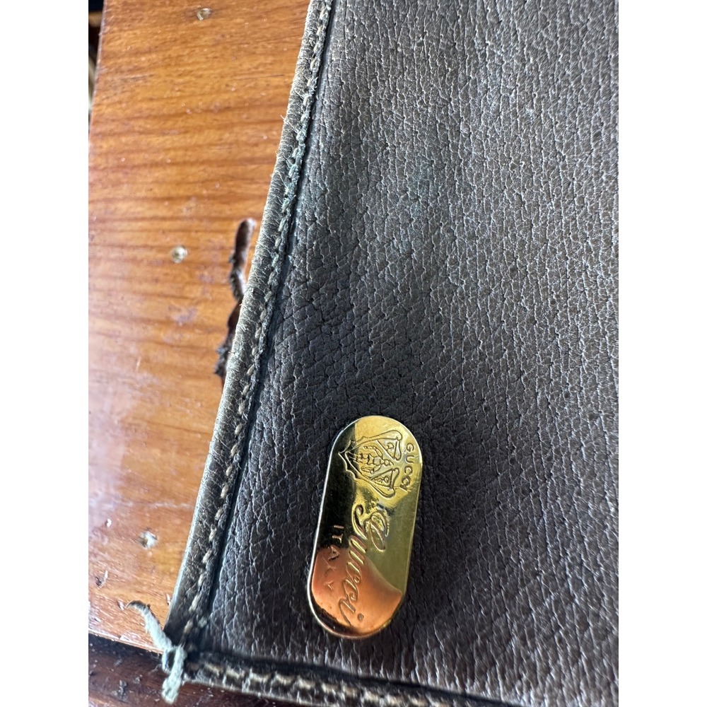 Vintage Gucci GG Supreme Monogram Bifold Wallet Brown Leather Interlocking G Log - Picture 7 of 16